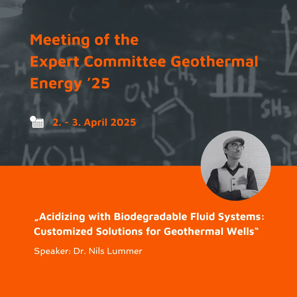 Ankündigung zum Sprecher auf Expert Committee Geothermal Energy 25
